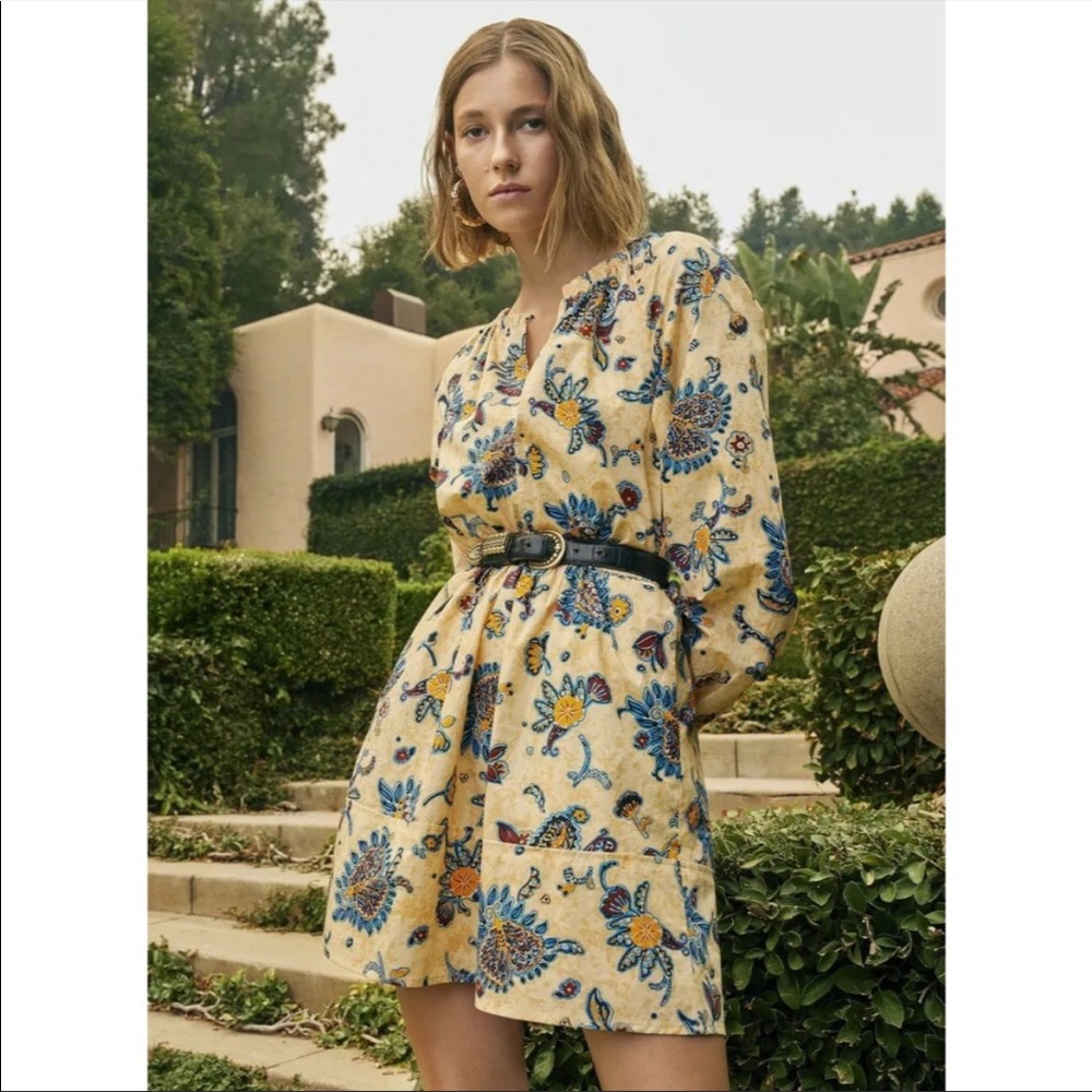A.L.C. Long Sleeve Paisley Myra Mini Dress